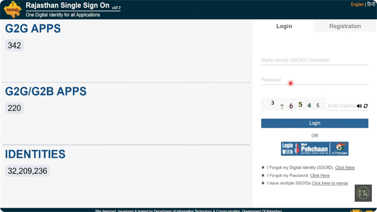 SSO ID Rajasthan login page SSO ID Rajasthan login page